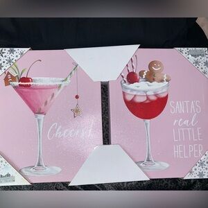 Pink Christmas wall decor (glittery)